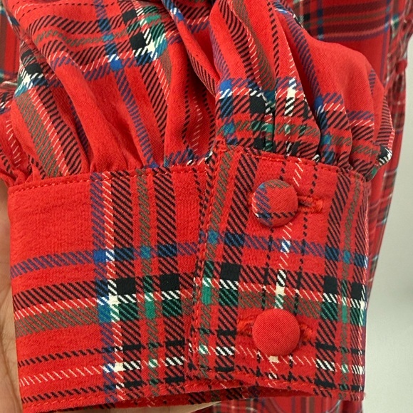 Untuckit Meredith Classic Red Tartan Midi Dress – Long Sleeve & Flowy Size Small - Picture 12 of 16